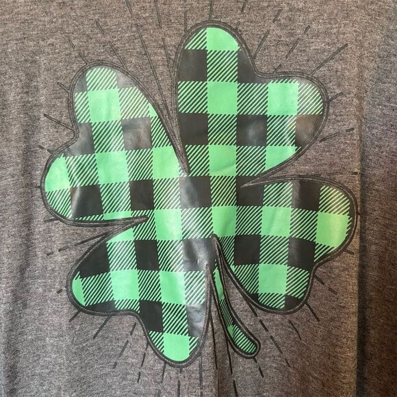 For Girls and Perfect life Girls Long Sleeve Gray Plaid Size L St. Patrick's Day - Picture 2 of 7